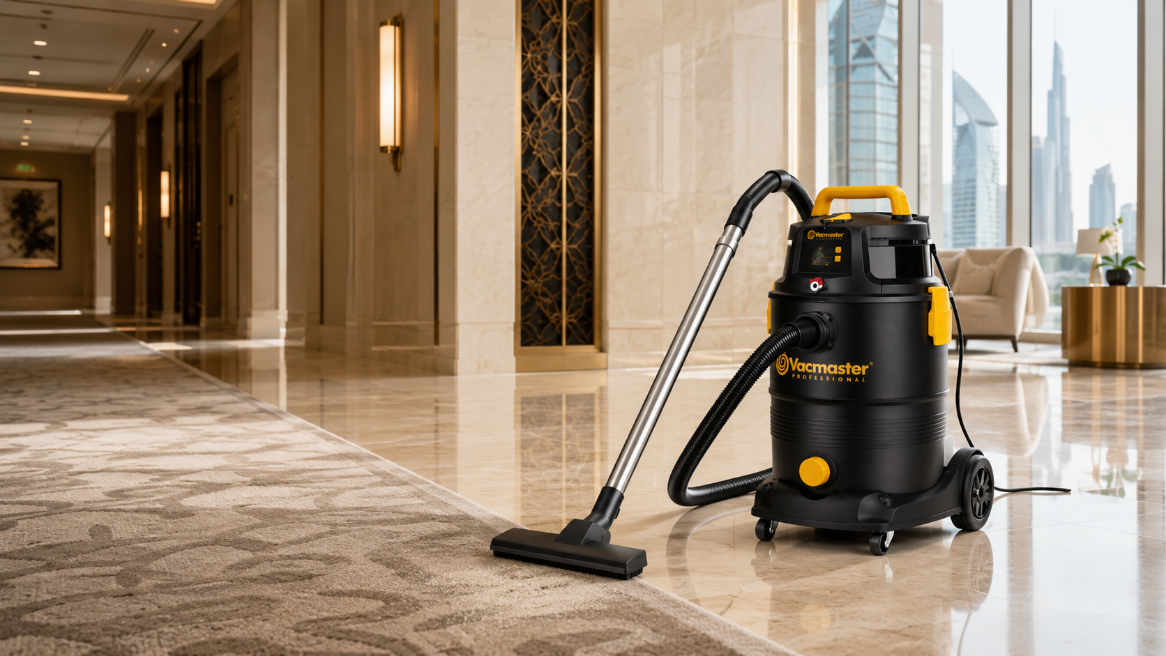 Canister Vacuum at Dubai Hotel Floor Transition