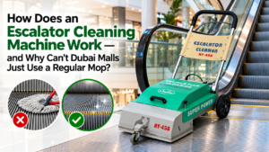 Escalator Cleaning Machine in a Modern Mall